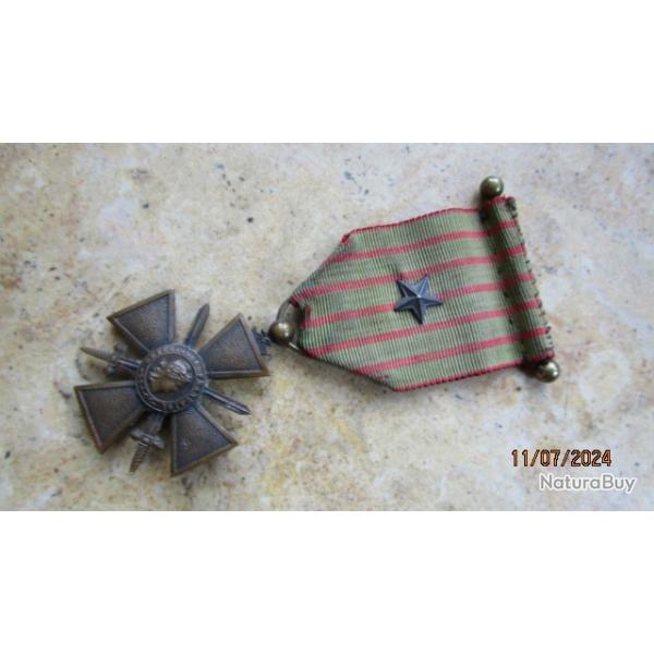 m�daille croix de guerre 1914 1918  ww1 premi�re guerre barrette 1917(la + recherch�e) 1 citation