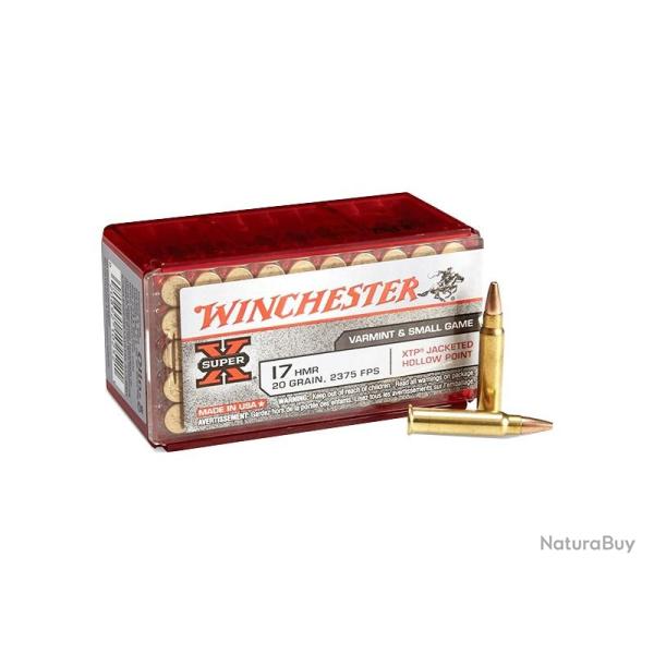 Winchester Super X calibre 17HMR JHP xtp 20 grains