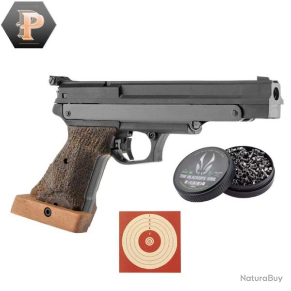 Pistolet de comp�tion Gamo COMPACT Droitier + plombs + cibles