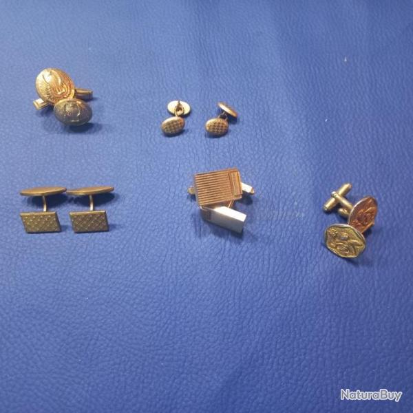 lot (1) 5 paires de bouton de manchette ancien