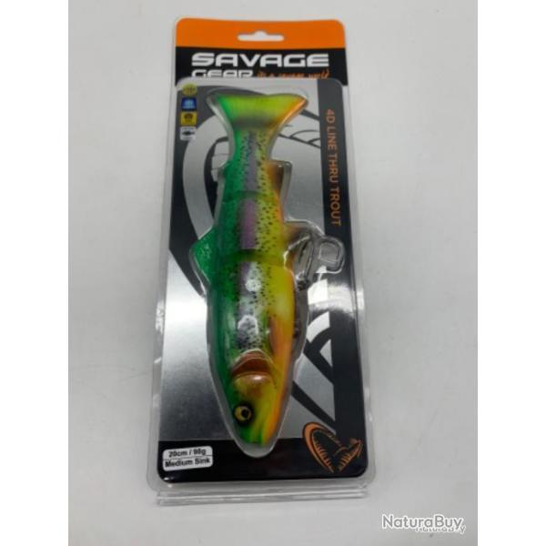 Leurre 4D LINE THRU TROUT 20cm/98g Savage gear vert jaune rose