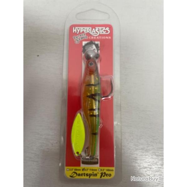 !! LEURRE HYPERLASTICS DARTSPIN PRO FOOTBALL 4.5'� col FIRE TIGER CHARTREUSE
