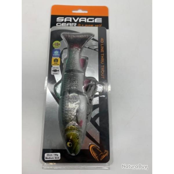 Leurre 4D LINE THRU TROUT 20g/98g Savage gear argent bleu vert