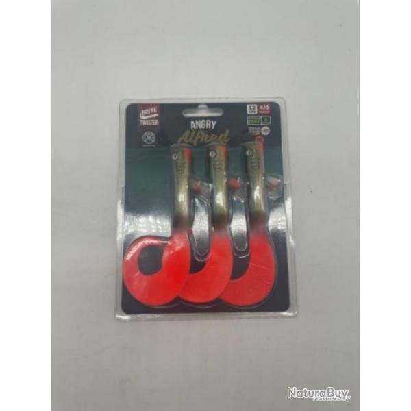 Lot de 3 leurres souples Drunk Twister LMAB Angry Alfred 12cm