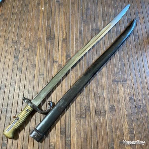 BA�ONNETTE SABRE CHASSEPOT 1866 MONOMATRICULE MANUFACTURE NATIONALE DE CHATELLERAULT 1871