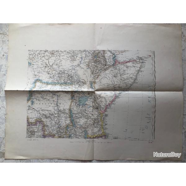 CARTE militaire couleur AFRIQUE 1894 : DJIBOUTI Aden Erythr�e Congo Zanzibar Lac Victoria Ethiopie..