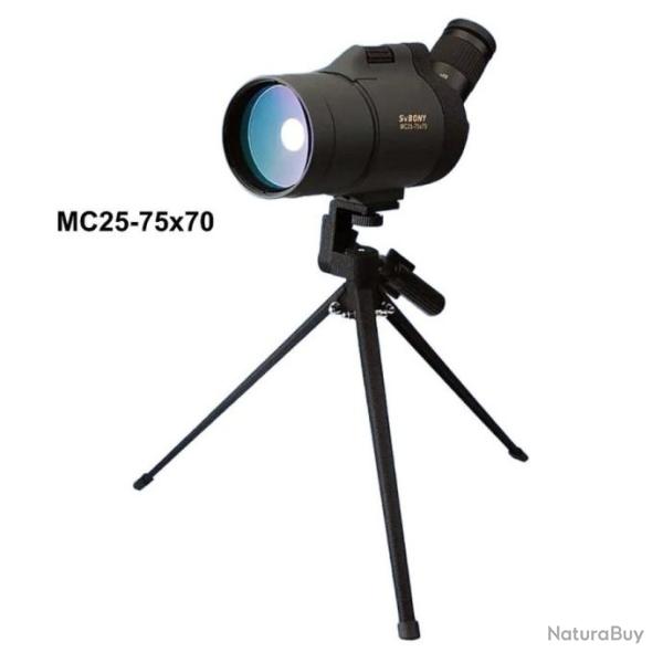 Longue Vue MC25-75x70 SV41 +Tr�pied Zoom Prisme BK4 MAK Usage Terrestre et Astronomique Chasse