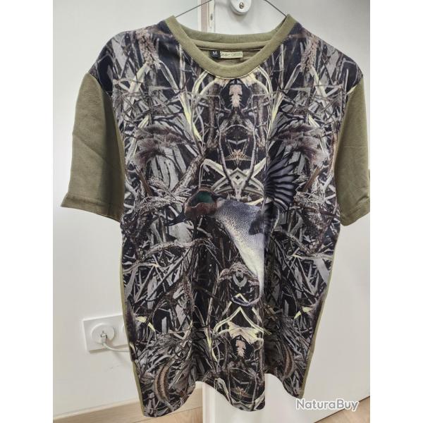Tee Shirt Manches Courtes Camouflage Sarcelle LOVERGREEN