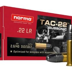 500 NORMA 22 Lr TAC Subsonic Hollow Point