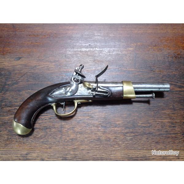 Pistolet de cavalerie ou d'ar�on � silex - an 13 ou an XIII - Maubeuge 1813 - Empire Napol�on - BE