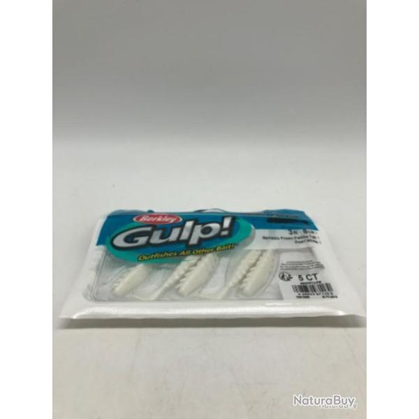 5 leurres souples nemesis prawn paddle tail gulp