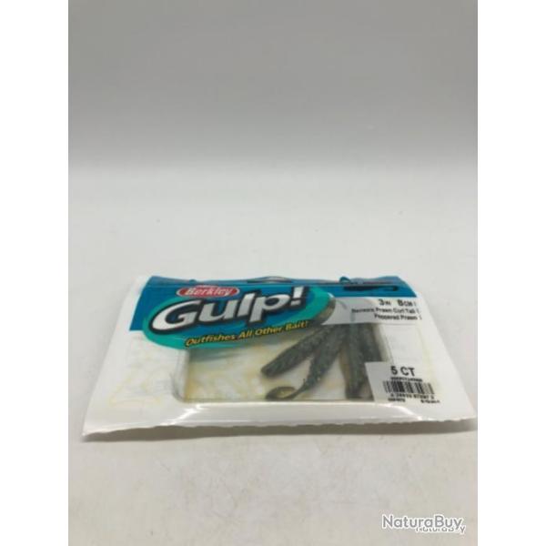 5 leurres souples nemesis prawn curl tail Berkley gulp