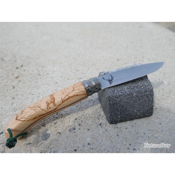 couteau pliant motif cerf Andr� Verdier serie limit� 500 ex
