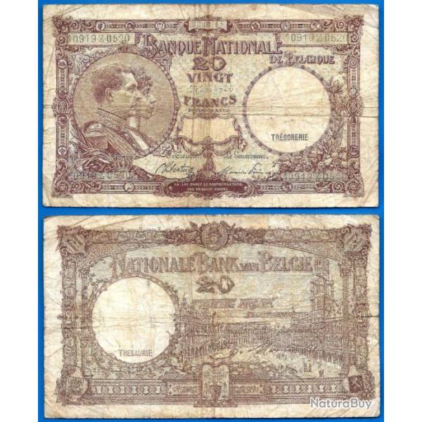 Belgique 20 Francs 1945 22 Janvier Billet Franc