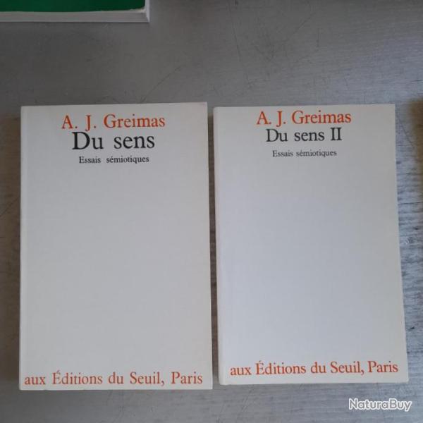 Greimas. Du sens : essais smiotiques, complet des 2 volumes. Comme neufs