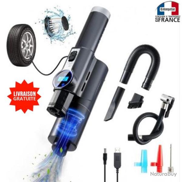 Aspirateur avec compresseur voiture pour pneu 150Psi �cran digital 12V 60/120w