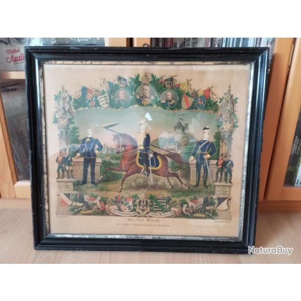 photo appel� Ulan II �me Reich ou Reich imp�rial -photo de d�mobilisation mont�e en tableau