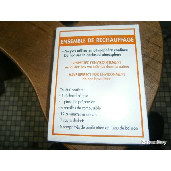 ensemble de r�chauffage rations arm�e fran�aise