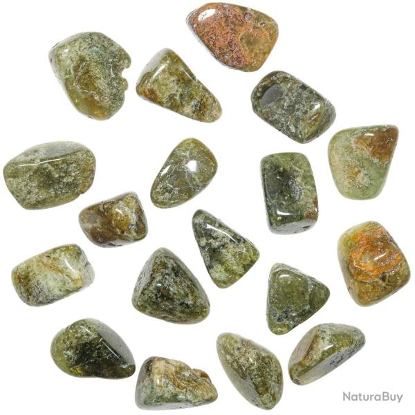 Pierres roul�es grenat grossulaire - 2 � 3 cm - Lot de 2