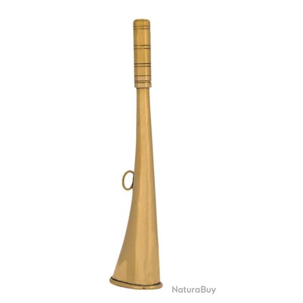 OP Grand gibier ! - Corne plate Compi�gne 16 cm en laiton poli