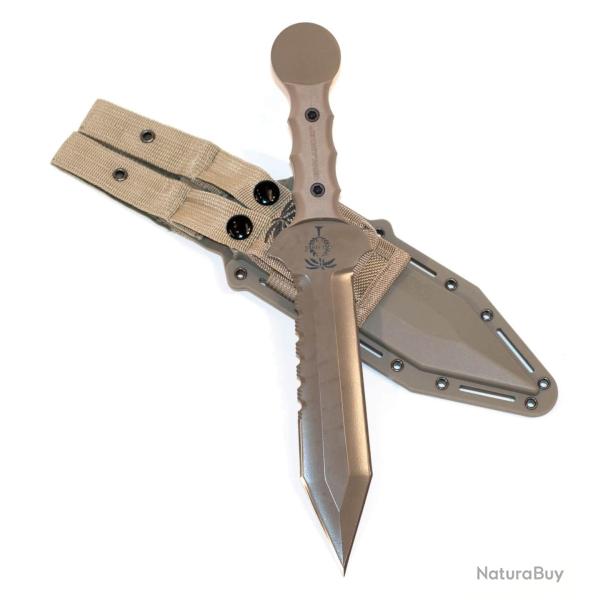 Couteau US Gladius Desert Legion XII - Lame Fixe Acier Inoxydable avec �tui Tactique