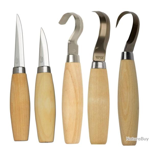 Pack Couteaux � Sculpter Bois Morakniv 106 - 120 - 162 - 163 - 164 | Kit Complet Sculpture & Kuksa