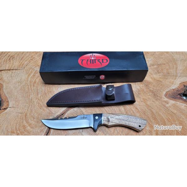 Third TH-13572-ZW Couteau de chasse avec manche en Zebrano