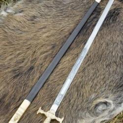 &Eacute;p&eacute;e de C&eacute;r&eacute;monie Ma&ccedil;onnique Wiking - Manche en Laiton & Fourreau Bleu Acier