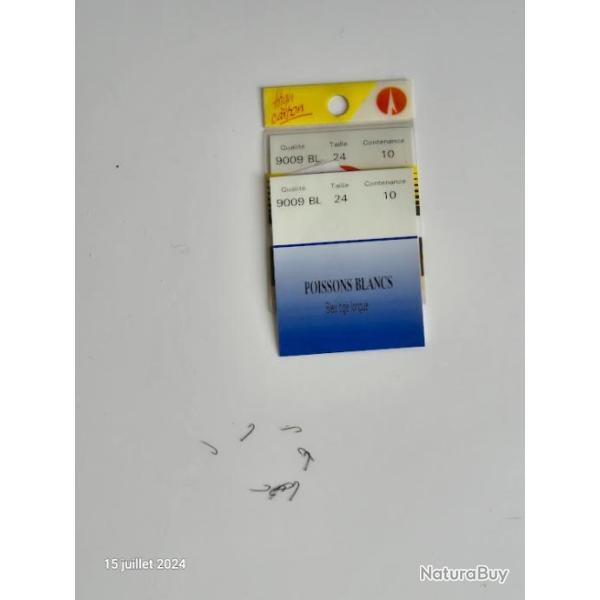 Lot de 20 hame�ons non mont�s, longue tige , taille  24, ref 9009 BL