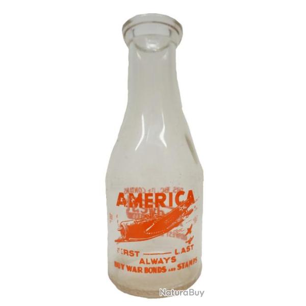 Bouteille de lait "Midwest" One quart liquid distribue lors de la 2nd guerre