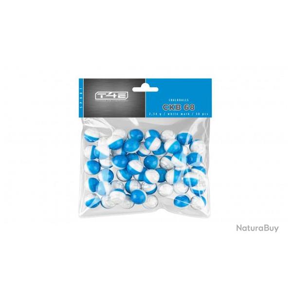 50 Billes de craie blanche Cal. 68 - blanc