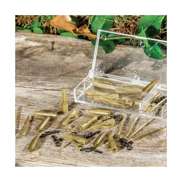 Clip Plomb Extra Carp Lead Clip Set Sleeve & QC Swivel (par 10)