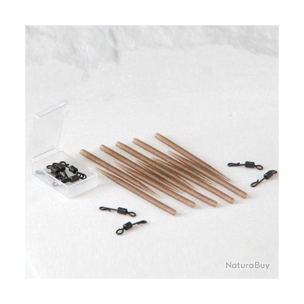 Anti Tangle Extra Carp Long Camo + Emerillon QC T.8 (par 10)