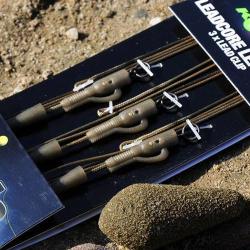 Montage Korda Leadcore Clip Plomb Emerillon Anneau 1m (par 3) Marron