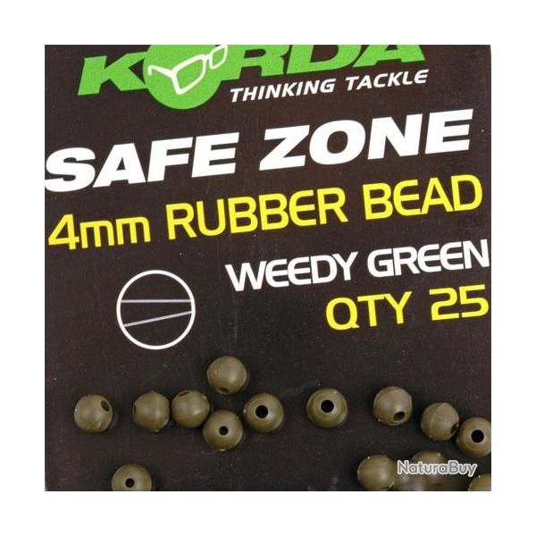 Perle Korda Caoutchouc Rubber Bead 4mm (par 25) Vert