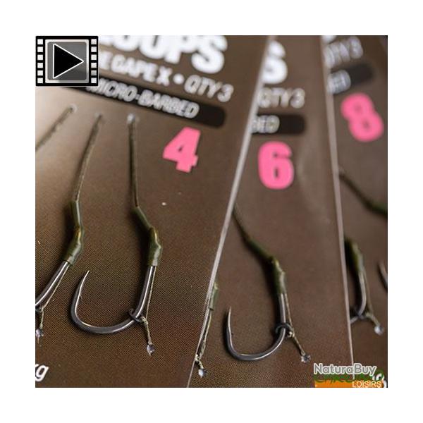 Bas de Ligne Korda Loop Rig DF Wide Gape X 18lbs (par 3) n� 4