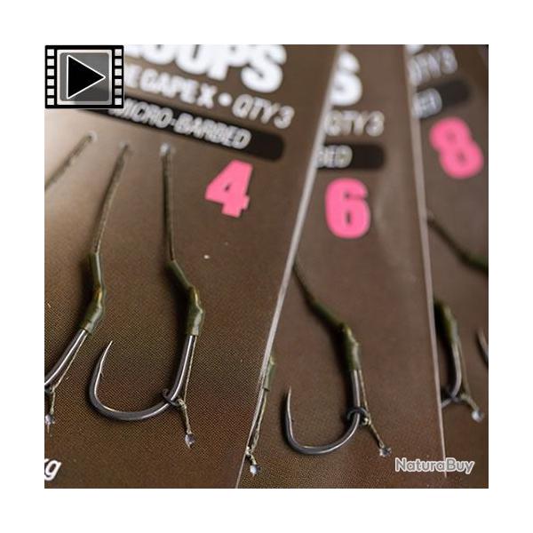 Bas de Ligne Korda Loop Rig DF Wide Gape X 18lbs (par 3) n� 4