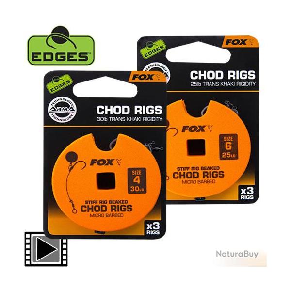 Bas de Ligne Fox Edges Stiff Chod Rig Standard (par 3) n� 6