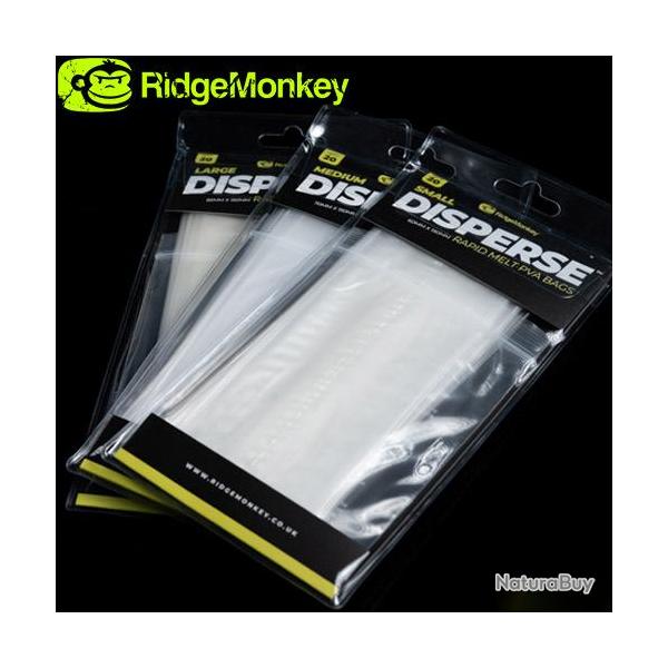 Sac PVA RidgeMonkey RM-Tec Disperse (par 20) Small 60mm x 150mm