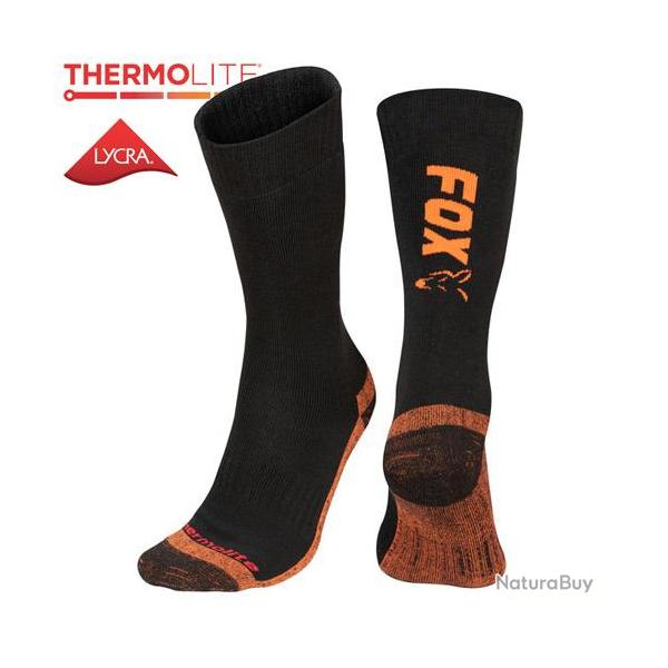 Chaussettes Fox Black/Orange Thermolite Long Socks 40/43
