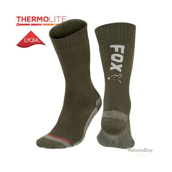 Chaussettes Fox Green/Silver Thermolite Long Socks 40/43
