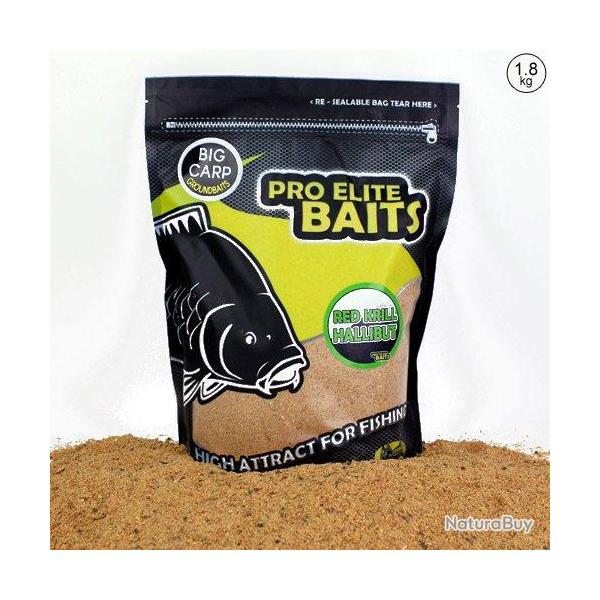 Amorce Pro Elite Baits Groundbaits Robin Red Krill & Halibut 1.8kg