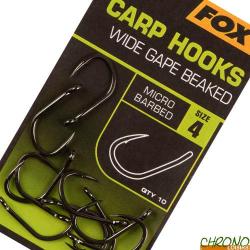 Hame&ccedil;on Fox Carp Hooks Wide Gape (par 10) n&deg; 4