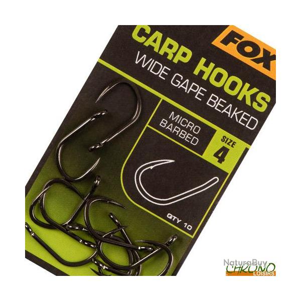 Hame�on Fox Carp Hooks Wide Gape (par 10) n� 6