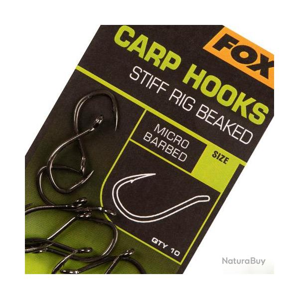 Hame�on Fox Carp Hooks Stiff Rig Beaked (par 10)  n� 4