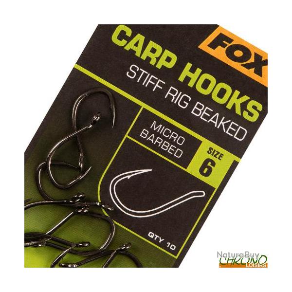 Hame�on Fox Carp Hooks Stiff Rig Beaked (par 10)  n� 6
