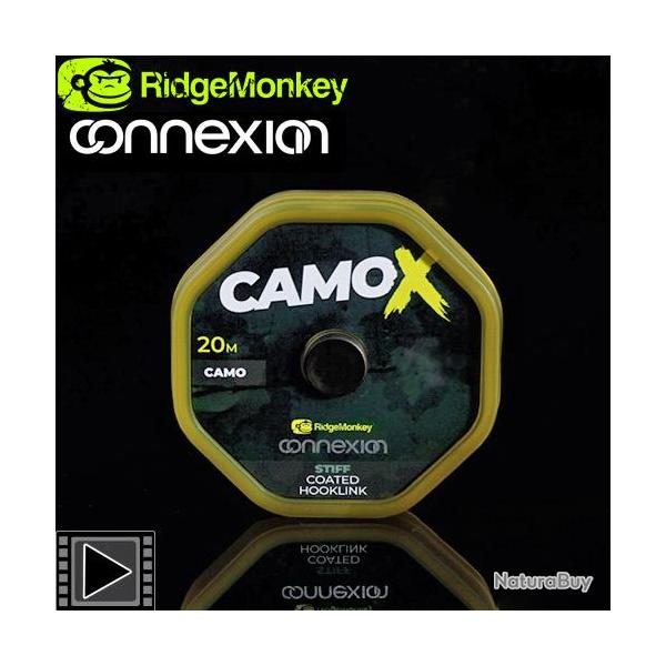 Tresse RidgeMonkey Connexion CamoX Stiff Coated 20m 35lbs
