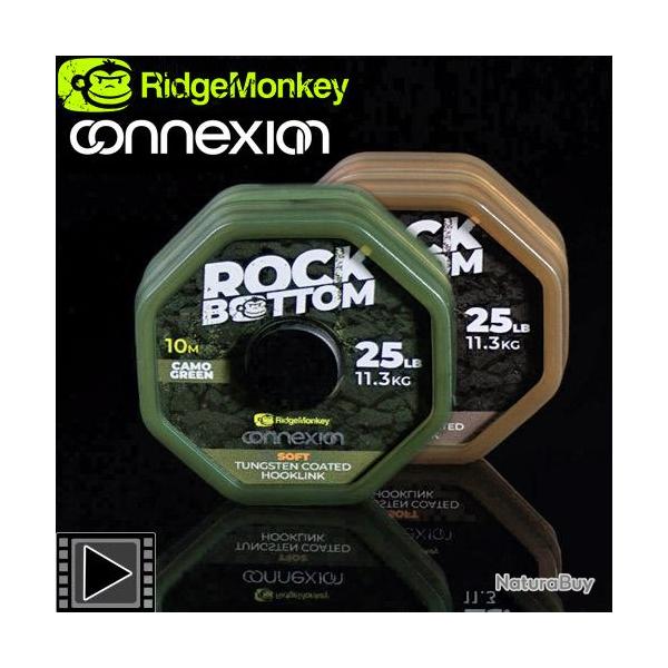 Tresse RidgeMonkey Connexion Rock Bottom Soft Coated Camo 25lbs 10m Brown