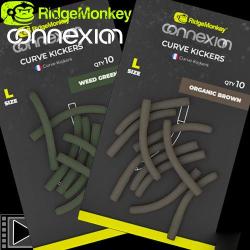 Adaptateur RidgeMonkey Connexion Curve Kickers Large (par 10) Weed Green
