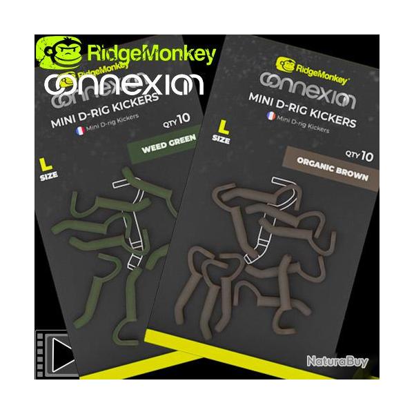 Adaptateur RidgeMonkey Connexion Mini D-Rig Kickers Large (par 10) Weed Green